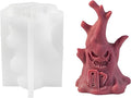Ghost Tree Stump Candle Silicone Molds Resin Casting Mould for DIY Halloween Candle Making Polymer Clay Craft Plaster Home Decoration