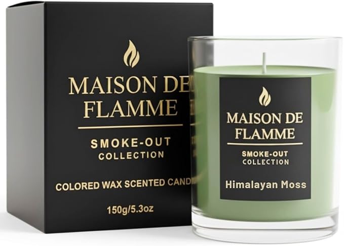 Smoke Odor Eliminating Candle – Himalayan Moss Soy Wax Candle for Kitchen, Apartment & Home Smells, Long Lasting Odor Neutralizing Scented Candle, 150g / 5.3 oz – Maison De Flamme