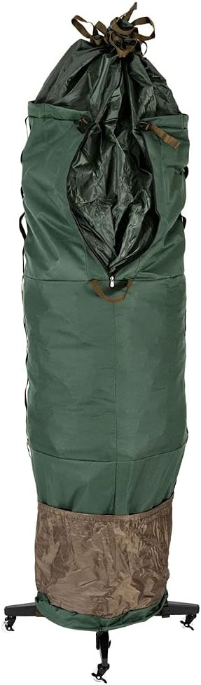 [Upright Tree Storage Bag] - Christmas Tree Storage Bag | Hold Artificial Trees up to 7.5 Feet Tall - Keep Your Fake Tree Assembled | Includes Rolling Tree Stand (7.5' - Medium)
