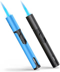 Torch Lighters 2 Pack Adjustable Jet Flame Butane Lighter, Refillable Gas Torch Lighter for Candles Grill BBQ Fireplaces Camping (Butane Not Included)