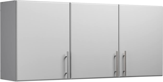Prepac Elite 54" Wall Cabinet, Light Gray Storage Cabinet with 2 Adjustable Shelves, Storage for Pantry, Kitchen and Bathroom 12" D x 54" W x 24" H