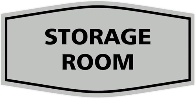 Signs ByLITA Fancy Storage Room Sign (Lt Gray) - Medium 1 Pack