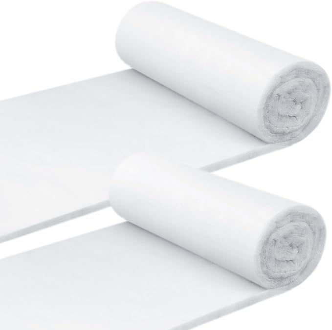 Peryiter 2 Roll Upholstery Quilt Batting 24 Inch x 2 Yard x 2 Inch Polyester Batting Multipurpose Fiberfill Stuffing Fabric for Cushion Pillows Bedspreads Interior Decoration Crafts