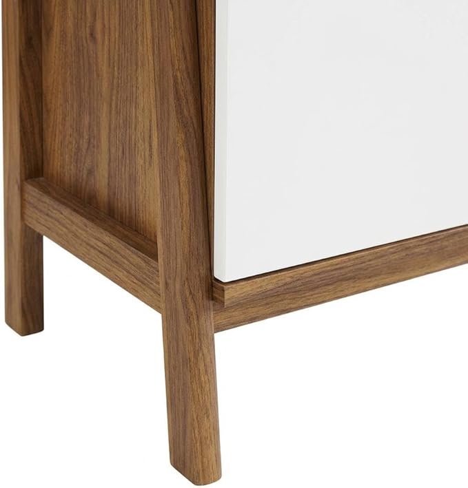 Furnifact Walnut White 21-Inch Bookshelf, Sturdy Construction, Elegant Finish, Living Room or Bedroom Storage, Modern Design, Durable Material