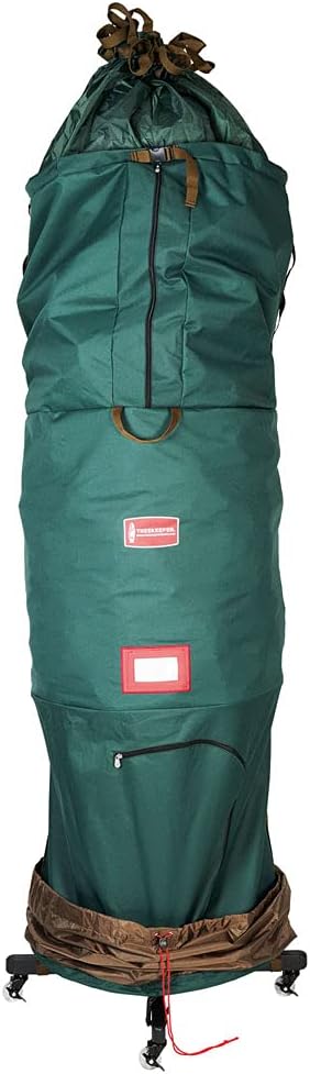 [Upright Tree Storage Bag] - 9 Foot Christmas Tree Storage Bag | Hold Artificial Trees up to 9 Feet Tall - Keep Your Fake Tree Assembled | Includes Rolling Tree Stand (9' - Large/With Tree Stand)