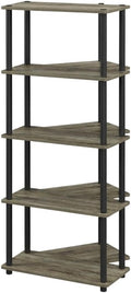 Furnifact French Oak Black Bookcase with Elegant Wooden Design, Sturdy Construction, Ideal for Home or Office Storage, Contemporary Style