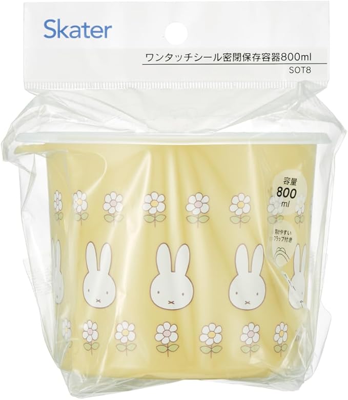 Skater SOT8-A One-Touch Seal Container, M, 28.5 fl oz (800 ml), Airtight Container, Storage Container, Miffy
