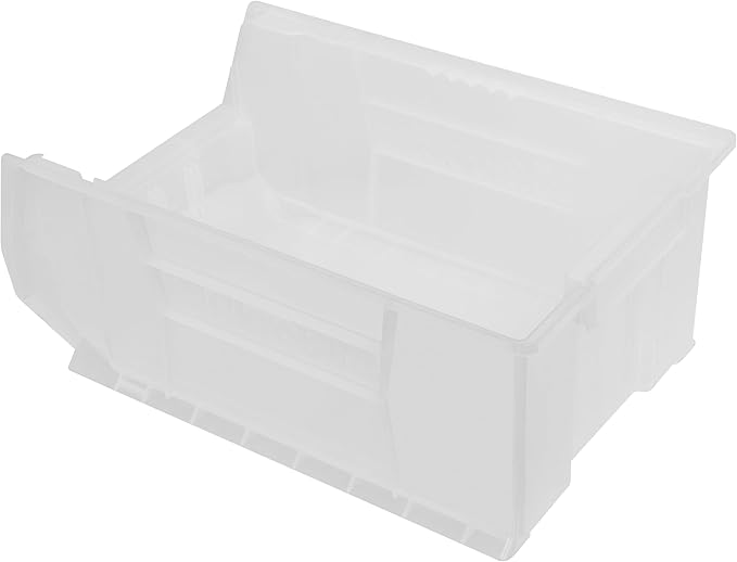 Akro-Mils 30281 Super-Size AkroBins Plastic Storage Bins, Space-Saving Stackable Bins for Garage, Classroom, Warehouse Organization, 20" L x 12" W x 8" H, Clear, 3-Pack