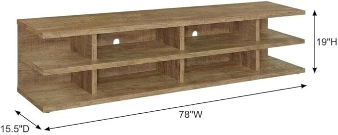 Furnifact Mango 78-Inch 2-Tier TV Stand Media Console for Farmhouse Style, Engineered Wood Construction, Durable, Spacious Storage