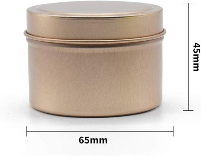 TJH 24 Pieces Candle Tin, 4 oz Holiday Candles, Candle Containers, Travel Tins, Candle Jars for Candle Making (Frosted Gold)