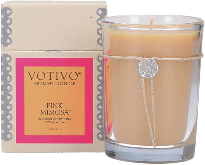 VOTIVO 6.8oz Aromatic Candle-Pink Mimosa