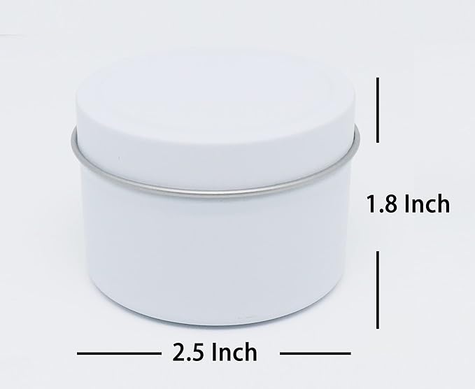 Aroparc White Candle Tins 4oz, 24 Pack - Matte White, Tinplate, Candle Making Supplies