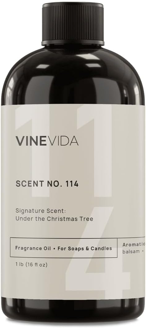VINEVIDA Scent NO. 114 Fragrance Oil - 16oz (1lb) - Signature Scent: Under The Christmas Tree Fragrance Oil for Candle Making - Made in USA Candle Scents Scents for Soap Making