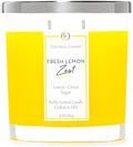 Colonial Candle Fresh Lemon Zest Scented Candle Jar, Highly Fragranced Candles for Home Scented, Mottled Wax Candle, 2 Wick, 8 oz - Made in the USA