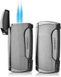 PROMISE Honest Metal Lighter Double Jet Flame Lighter with Punch Shipped Without Gas (2PCS Gunmetal)