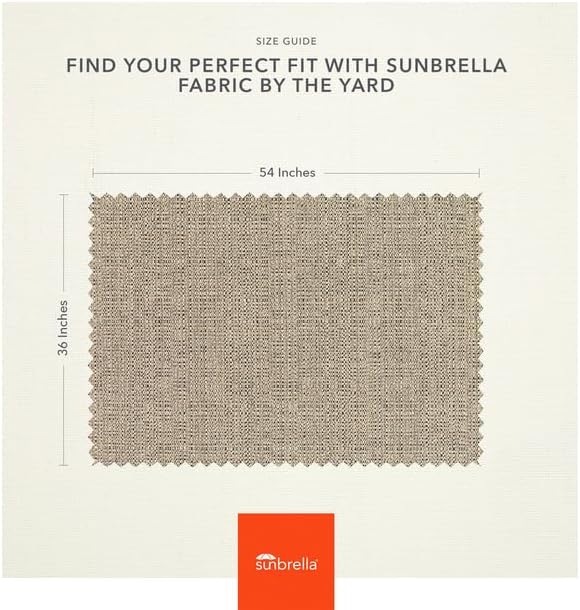 Sunbrella Outdoor Fabric by The Yard | Linen Stone (Textured) | Official Sunbrella Seller | Indoor or Outdoor Upholstery Fabric for Chairs, Cushions, Drapery, Pillows, Furniture