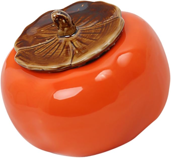 DIY Scented Candle Cup Ceramic Mason Jar Holder Persimmon Shape Craft Candle Container