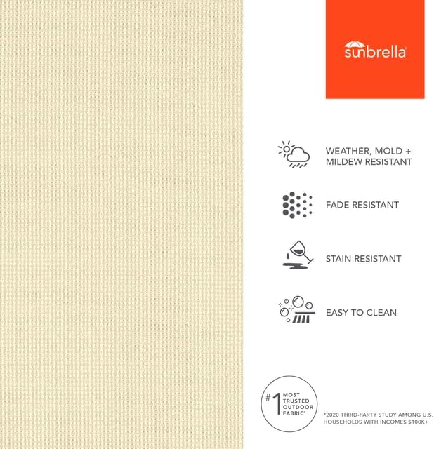 Sunbrella Outdoor Fabric by The Yard | Shadow Snow (Solid) | Official Sunbrella Seller | Indoor or Outdoor Upholstery Fabric for Chairs, Cushions, Drapery, Pillows, Furniture