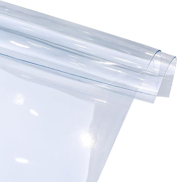 ONEART | Transparent Leather Vinyl, 30 Gauge Solid Color See-Through Waterproof Jelly Faux Leather for Women DIY Handbags Tote, 12" x 48"