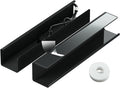 2 Pack No-Screw Cable Management Under Desk, Self-Adhesive Cord Organizer, Wire Management Tray for Office and Home (Black)