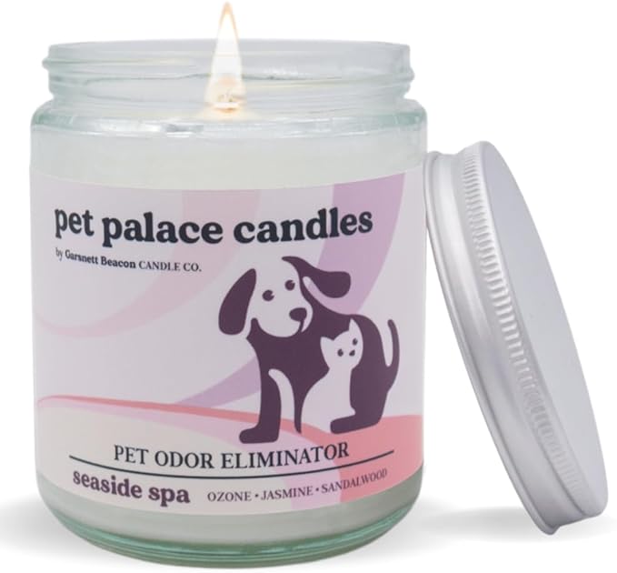 Pet Palace Candles - Odor Eliminator Candle, Incredible Scents - 100% Soy - Neutrolizer Eliminates Odors from Pets, Smoke, Urine, and More. Eco-Friendly and Non-Toxic (Seaside Spa)