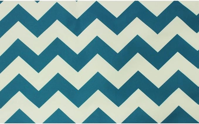 Mybecca Canvas Oxford Fabric Marine Waterproof Outdoor Awning 600 Denier Chevron Pattern Aqua Blue/White (Cut Separate by Yard for Prime Orders-1 Yard) (60"x36")