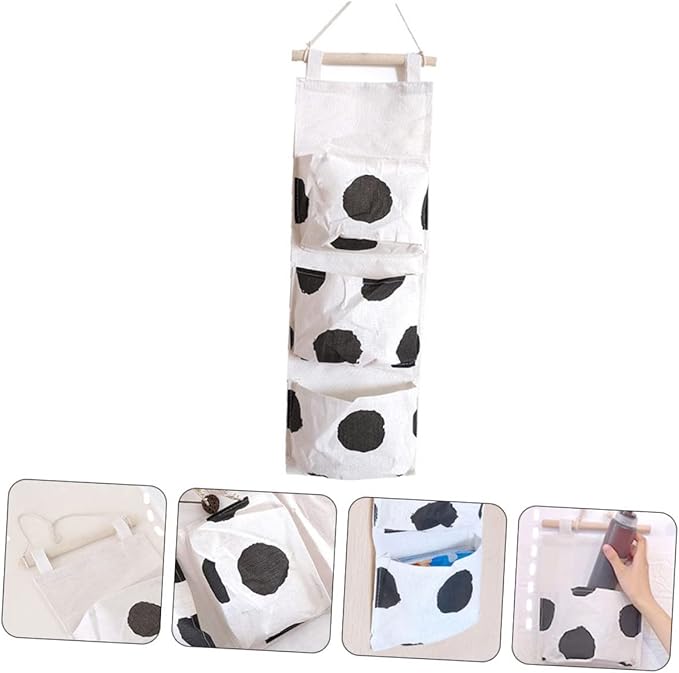 GLEAVI 3pcs Multipurpose Wall-Side Hanging Bag Soft Sundries Organizer for Dorm Room Bedside and Office Neatly Sewn Easy to Clean and Space-Saving Storage