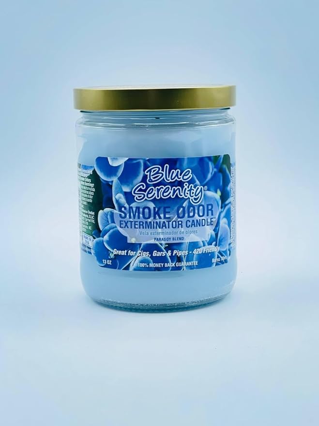 Generic Smoke Odor Exterminator, Blue Serenity 13oz Jar Candle, 13 oz, 13 Ounce