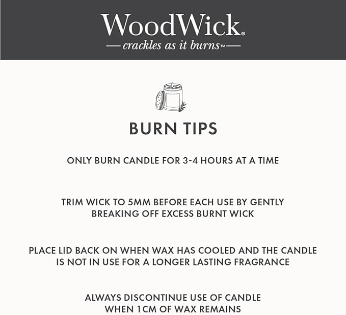 WoodWick Vanilla Bean Glass Jar Scented Candle, Large 22 oz.
