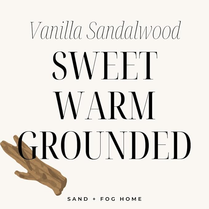 Sand + Fog Scented Candle - Vanilla Sandalwood-Additional Scents and Sizes–100% Cotton Lead-Free Wick - Luxury Air Freshening Jar Candles - Perfect Home Décor for Your Cocktail Table–34oz