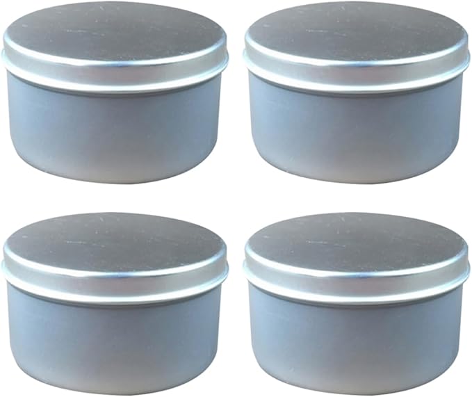IWOWHERO 4 Pcs DIY Handmade Candle Making Tin Box Set for Scented Candles Travel-Size Iron Containers Lids for Home Practice and Wedding Favors