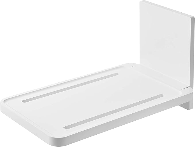 Yamazaki 5532 Magnetic Bathroom Folding Shelf, White, Approx. W 8.7 x D 15.3 x H 8.7 inches (22 x 38.7 x 22 cm), Tower, Easy Installation, Space Saving