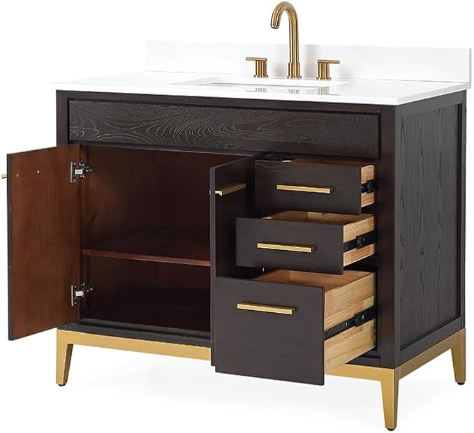 Tennant Brand 42 inch Modern Style Beatrice Bathroom Sink Vanity (Wenge/Espresso, 42 inch)