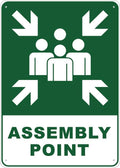 Assembly Point Sign For House Door Office Business Yard,Metal Aluminum Rust Free Sign - 12"" X 8"", Pre-Drilled Holes, Weather Resistant