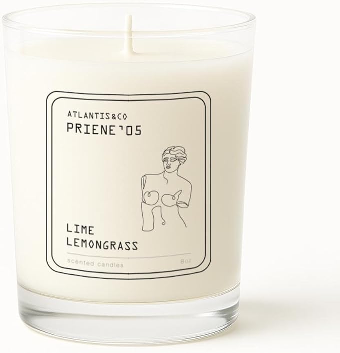 Lime Lemongrass Scented Candle, 8oz Soy Jar with Long-Lasting Burn, Giftable, Holidays,Birthdays