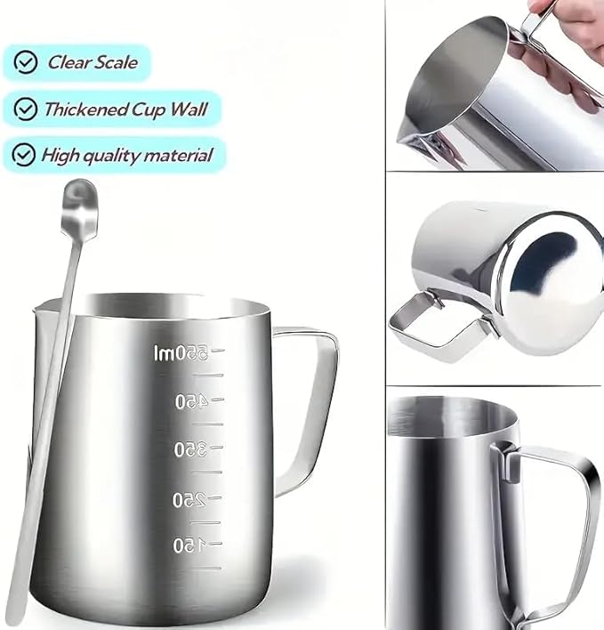 2-in-1 Wax Melting Pouring Pot for Candle Making & Latte Art, Thick Bottom with Perfect Spout for Melting Soy Wax, DIY Crafts, and Coffee Bar