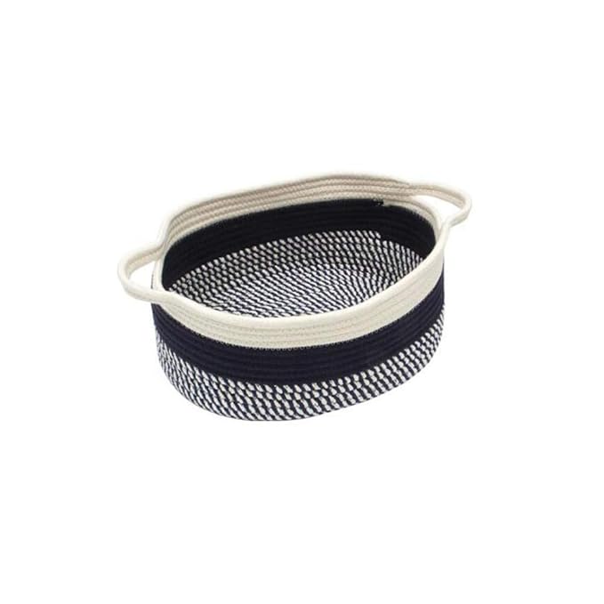 Storage Baskets Woven Basket,Cotton Rope Woven Basket with Handles,Decorative Baskets for Organization,Blanket Storage,Towel,Laundry,Magzine,Basket,Room Organizing or Baby Nursery