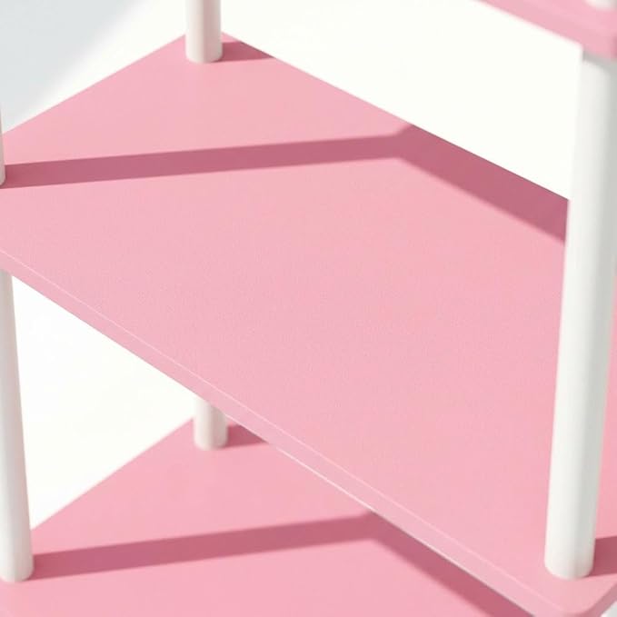 Furnifact Pink White Bookcase, Modern Design, Durable Wood, Compact Storage, Stylish, Functional for Home Office or Living Space