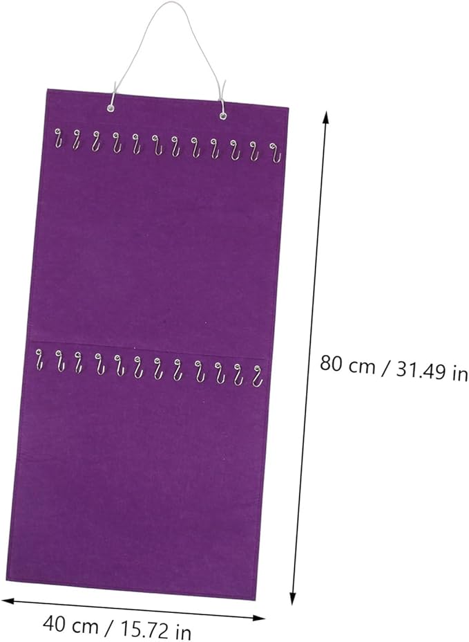 Levemolo 1set Hanging Storage Bag for Home Organization Felt Material Jewelry Organizer Hooks for Earrings Hair Ties Necklaces for Bedroom and Closet Storage