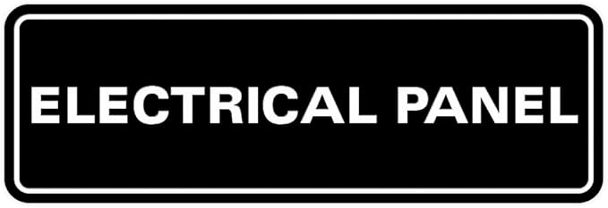 All Quality Standard Electrical Panel Wall or Door Sign - Durable Material | Clear and Functional Sign | Easy Installation‌ - Black - Large (1 Pack)