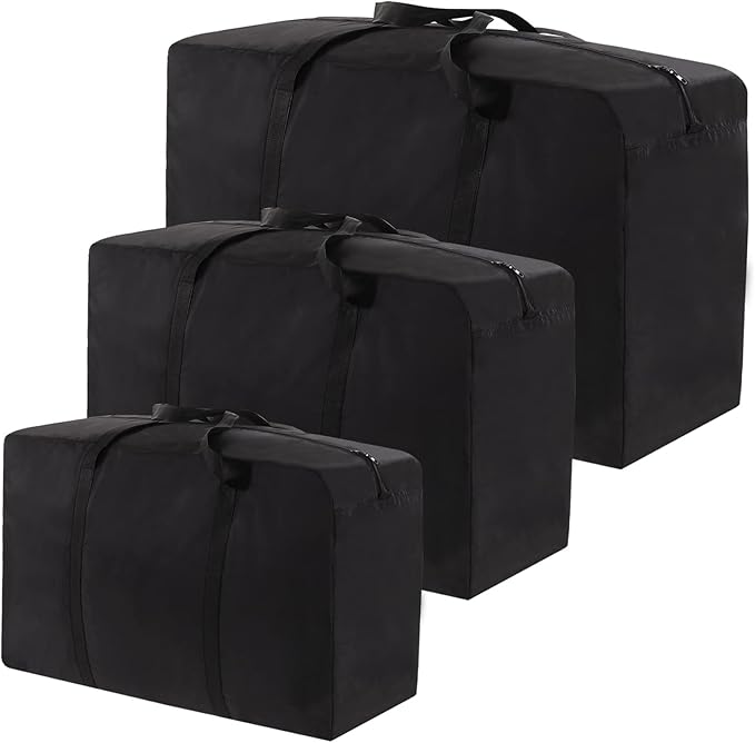 SANSAM Extra Large Heavy Duty Moving Bag,Waterproof Duffle Bag with Zippers,Oxford Cloth Storage Tote Bags for Travelling,College Dorm, Space Saving