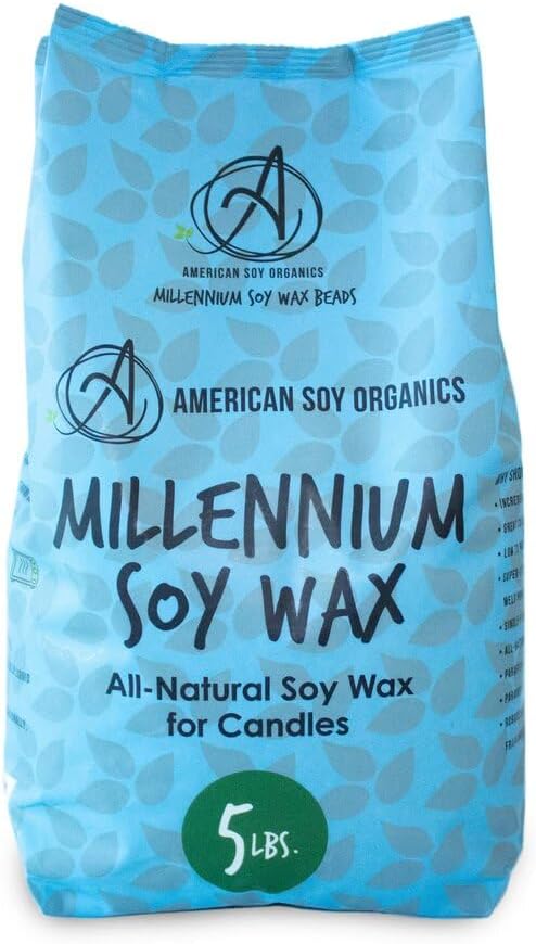 American Soy Organics Freedom Soy Wax Beads for Candle Making - Natural Candle Making Supplies - Paraffin-Free, Beeswax-Free Candle Wax for Container Candles, Tealights and Wax Melts, 5 lbs