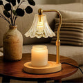 Candle Warmer Lamp – Dimmable Candle Lamp with Timer, Adjustable Height for Jar Candles (Oak)