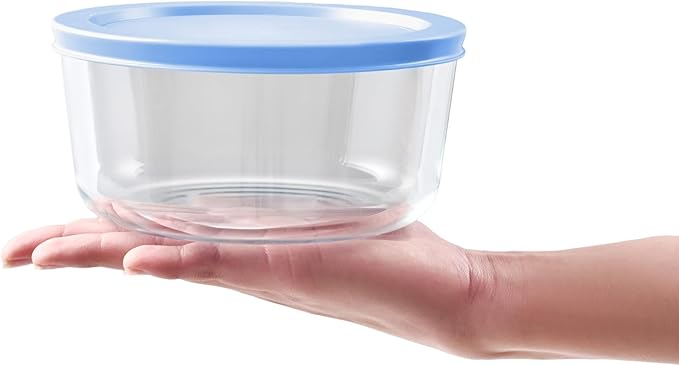 DURA LIVING 6-Piece Glass Food Storage Containers Set (3 Containers + 3 BPA-Free Lids) | 4-Cup, Leakproof | Microwave, Freezer, Oven & Dishwasher Safe | Ideal for Meal Prep & Pantry Organization