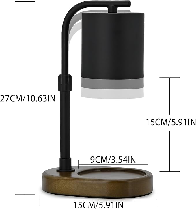 Candle Warmer Lamp Timer - Birthday Gifts for Women Mom, House Warming Gifts New Home Decor, Modern Farmhouse Decor, Candle Warmer for All Jar Candles with 2 Bulb Black