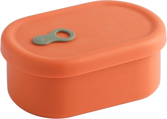 Premium Korean-Made Silicone Airtight Food Container with Steam Vent – BPA Free, Leakproof, Microwave & Freezer Safe Meal Prep. & Leftovers Storage (Mandarin Orange, 12 floz)