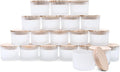 SHOWIN Thick Candle Jars for Making Candles 20 Pcs, 4 OZ Empty Jars with Wood Lids for Candle Making, Sample Container, Frosted White