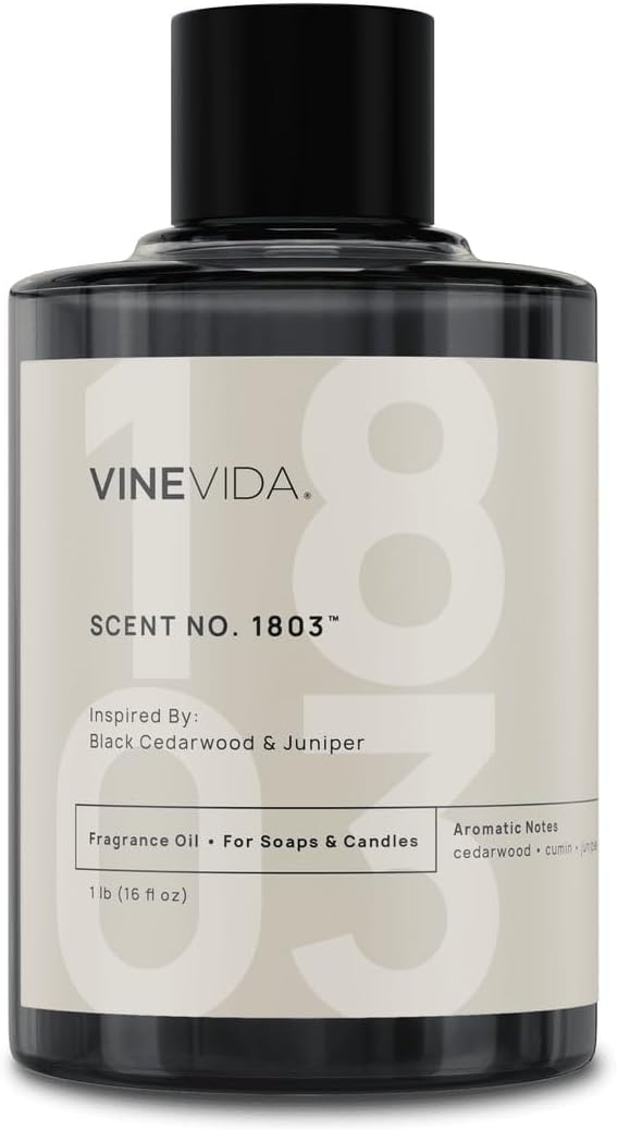 VINEVIDA [16oz] Black Cedarwood & Juniper Fragrance Oil for Candle Making - Natural Candle Oil Scents - Soap Making Essential Oil - Made in USA