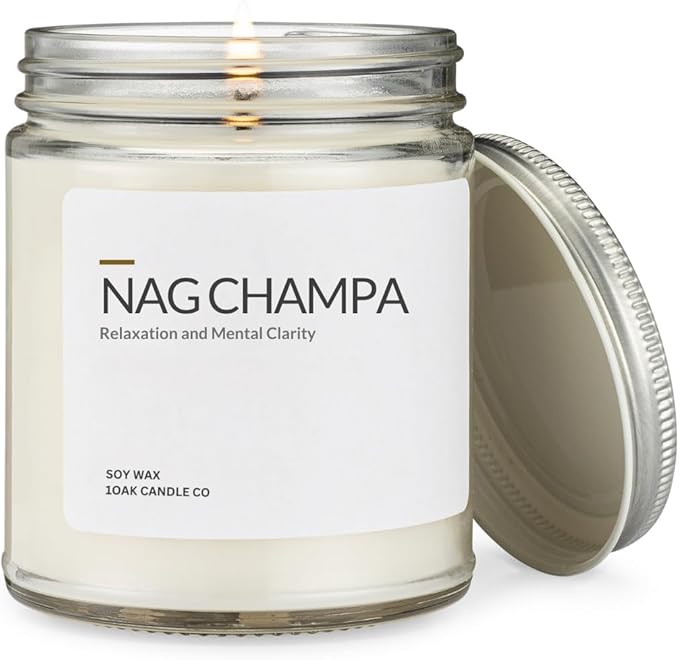 1OAK Nag Champa Candle - Soy Wax Scented Candles (Nag Champa) - Soy Candles for Home Scented - Long Burning Premium - Hand-Poured (7oz.)