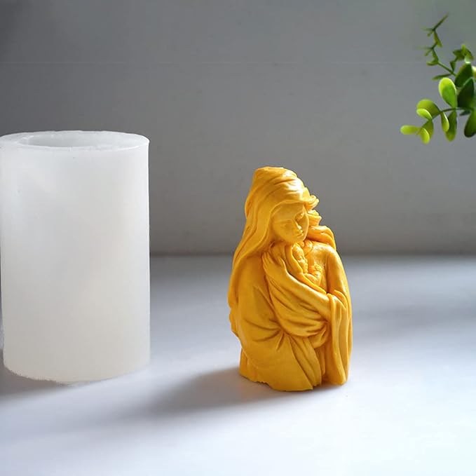 Virgin Mary Candle Mold, Silicone Mold for Religious Candle Making, Nativity Scene Candle Mold for Home Décor and Crafting